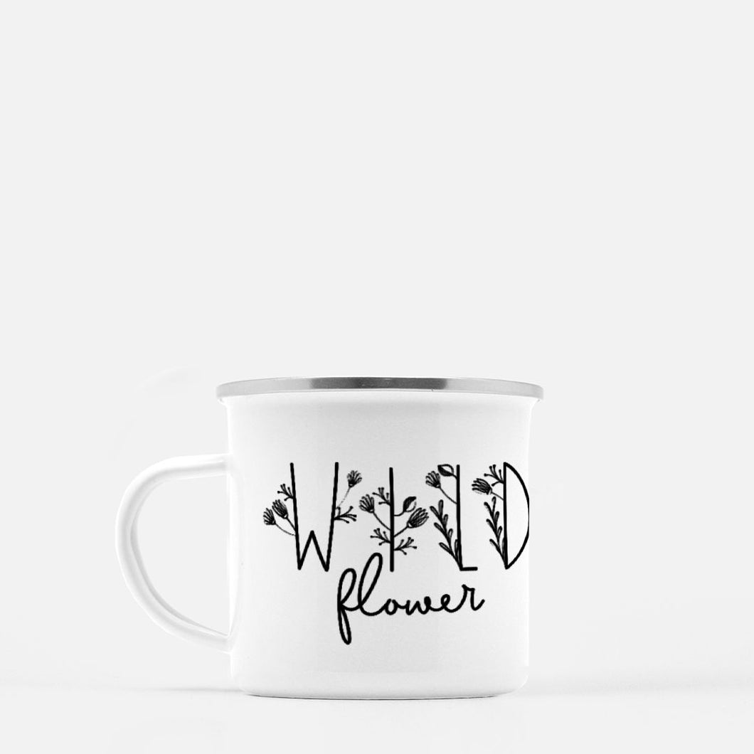 Wildflower Camp Mug, Bumblebee Mug, Stainless Steel, Gift for Gardener, Wildflower Gift,