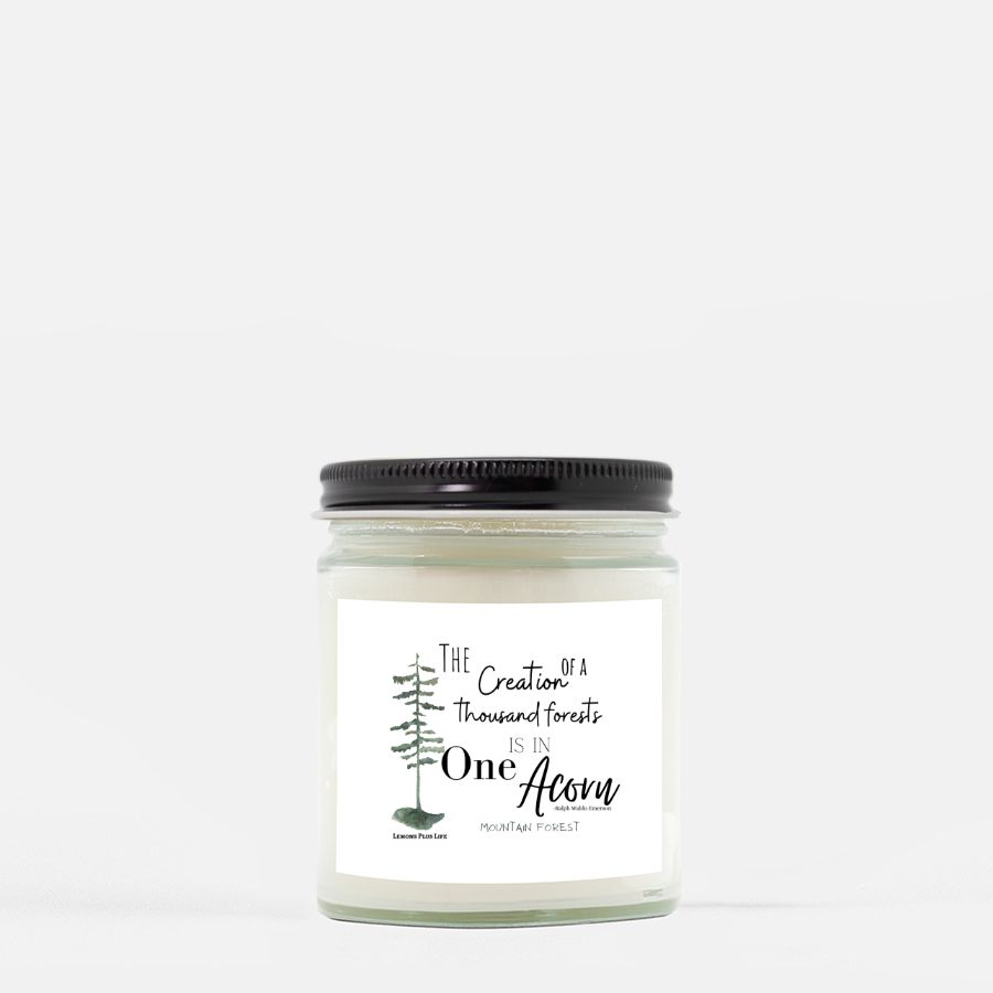 Quote Candle, A Thousand Forests, Mountain Pine 9oz, Hand-Poured Candle, USA, Cabin Candle