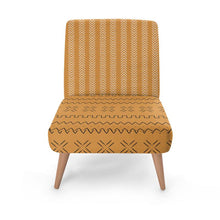 Occasional Chair, African Mud Cloth Design, Ethnic Pattern, Earth Tone Chair