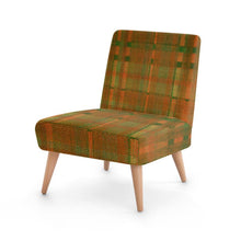 Occasional Chair, Tartan Plaid, Earth Tones, Orange and Green