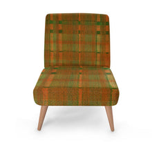 Occasional Chair, Tartan Plaid, Earth Tones, Orange and Green