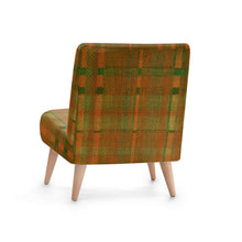 Occasional Chair, Tartan Plaid, Earth Tones, Orange and Green