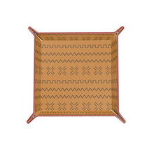 Leather Trinket Tray, African Mud Cloth Pattern, Ethnic Tray, Ethnic Home Decor