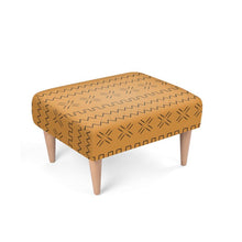 Footstool, African Mud Cloth Design, Ethnic Footstool, Earth Tone Footstool, Ethnic Home Decor