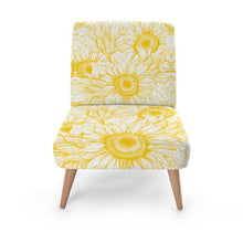 Golden Sunflower Occasional Chair, Living Room Refresh,  Sunflower Furniture, Sunflower Accent Piece