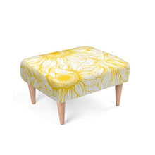 Golden Sunflower Footstool, Living Room Refresh, Sunflower Accent Pieces, Sunflower Furniture