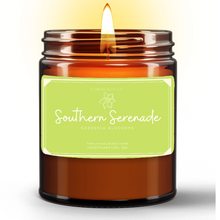 Southern Serenade, Natural Wax Candle in Amber Jar (9oz), Gardenia Blossom Candle