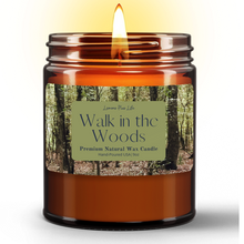 Walk in the Woods Natural Wax Candle in Amber Jar (9oz), Artisan Candle