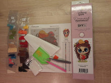 Diamond painting kit Girl in Sunflowers Field Crafting Spark 7.9 x 7.9