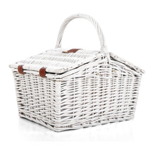 Alfresco 2 Person Picnic Basket Baskets White Deluxe Outdoor Corporate, Buffalo Plaid
