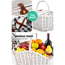 Alfresco 2 Person Picnic Basket Baskets White Deluxe Outdoor Corporate, Buffalo Plaid