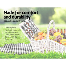 Alfresco 2 Person Picnic Basket Baskets White Deluxe Outdoor Corporate, Buffalo Plaid