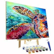 Paint By Numbers Kit - Colorful Turtle, Ocean Sea Turtle