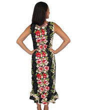 Black Hawaiian Dress Sleeveless Knee Length, Big Island, XS-Plus Size