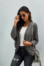 Chunky Knit Solid Cardigan with Pocket