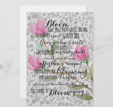 Floral Flat Greeting Card "Bloom Anyway" Encouragement Card, Blank Card, Quote on Card, Ready to Frame Card, 5 X 7