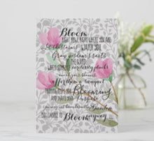 Floral Flat Greeting Card "Bloom Anyway" Encouragement Card, Blank Card, Quote on Card, Ready to Frame Card, 5 X 7