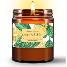 Grapefruit Natural Wax Candle in Amber Jar (9oz), Hand-Poured Artisan Candle