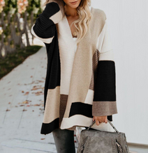 Geometric Colorblock Sweater Cardigan