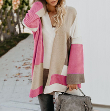 Geometric Colorblock Sweater Cardigan