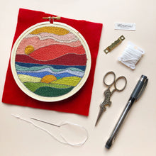 Stained Glass Landscape DIY Beginner Embroidery Kit