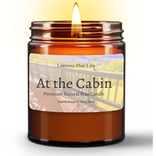 At the Cabin Natural Wax Candle in Amber Jar (9oz), Cabin Candle, Hand-Poured