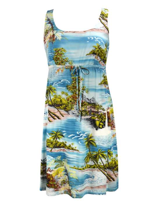 Hana Hou Adjustable Empire Waist Aloha Dress, Size Small-Plus