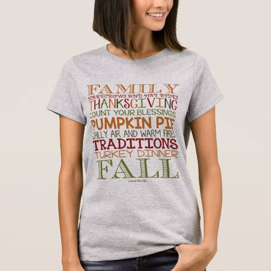Women's Thanksgiving T-shirt, Fall T-shirt, Typography T-shirt, Family, Scarecrows, Hay Rides, Blessings,