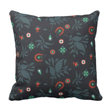 Mix and Match Indie Pattern Pillow in Navy and Red