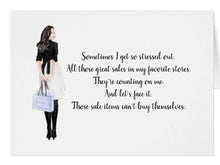 Funny Greeting Card For The Girl Who Loves Shopping