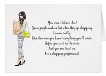 Funny Greeting Card for the Shopping Professional