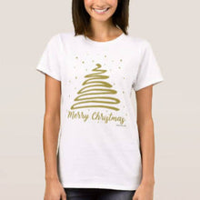 Women's Christmas T-shirt  "Gold Christmas Tree"