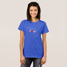 Womens, Blue, Florida Home, T-shirt