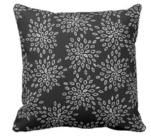Black & White Throw Pillow &quot;Flower Petal Power&quot;