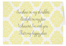 Yellow Damask Greeting Card: You&#39;re My Happy Place