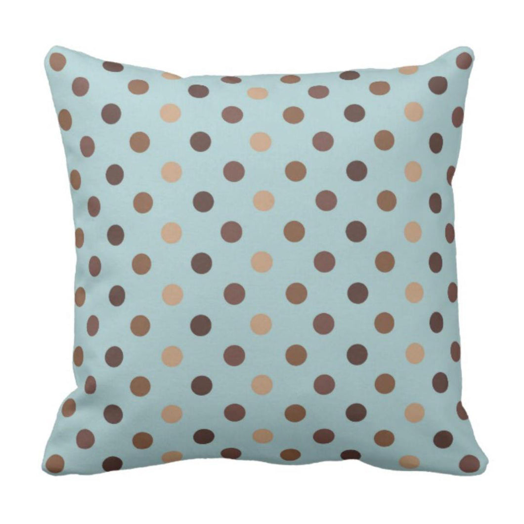 Throw Pillow Coffee Time Polka Dotted