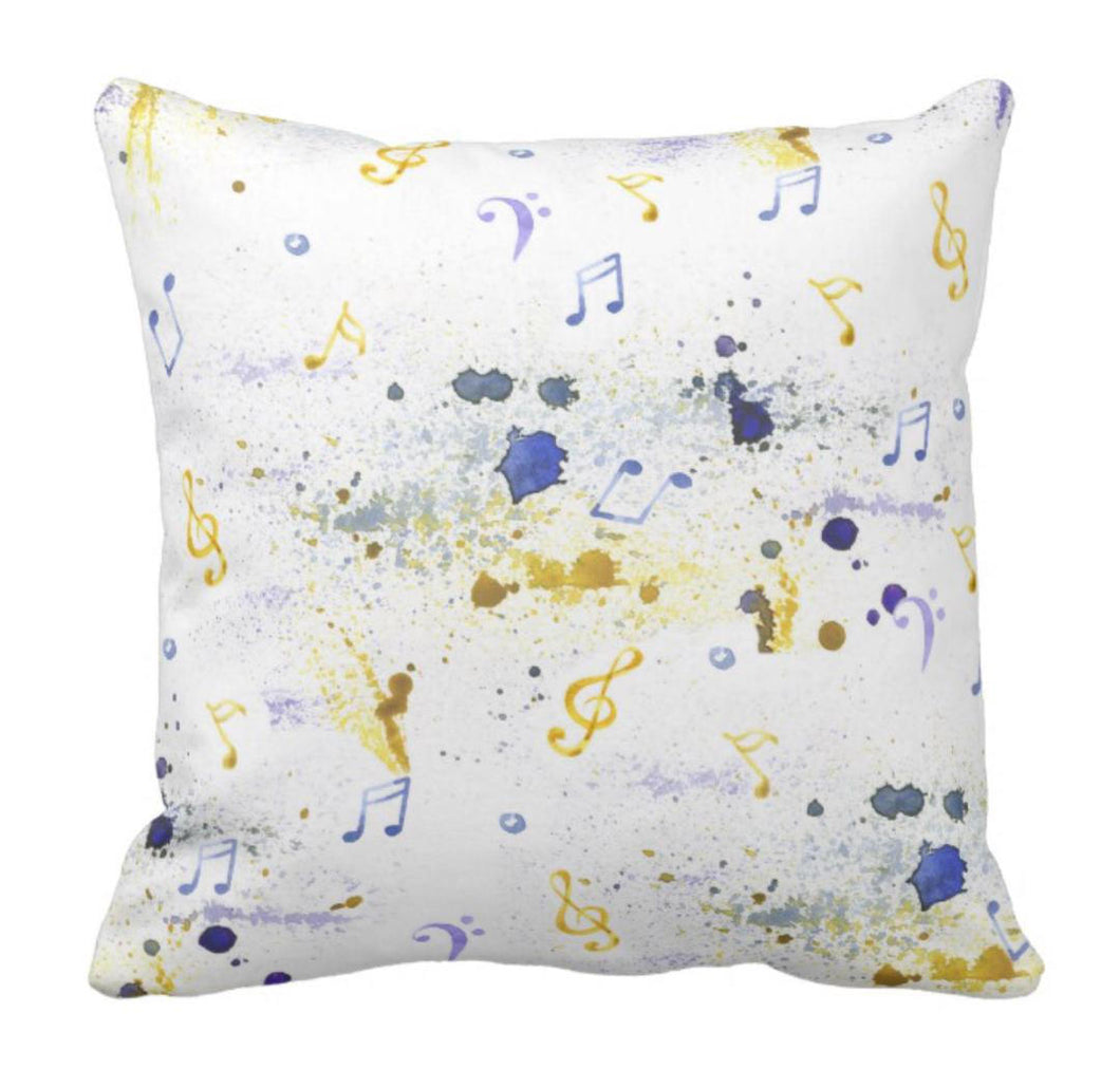 Musial Throw Pillow Watercolor Blue