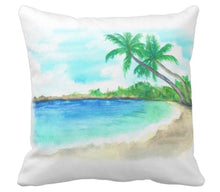 Throw Pillow Watercolor Beach