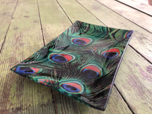 Decorative Glass Tray Peacock Decor Feather Inspired Home Decor Peacock Feather Art Peacock Feathers Glass Tray