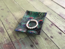Decorative Glass Tray Peacock Decor Feather Inspired Home Decor Peacock Feather Art Peacock Feathers Glass Tray