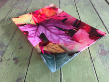 Fall Leaves Glass Tray, Autumn Leaves Serving Tray, Trinket Dish