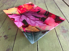 Fall Leaves Glass Tray, Autumn Leaves Serving Tray, Trinket Dish