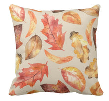 Throw Pillow Watercolor Fall Leaves