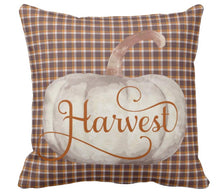 Throw Pillow Plaid Cream Pumpkin "Harvest"