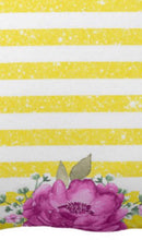 Yellow Striped Purple Sunflower Hydrangea Floral Throw Pillow