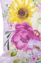 Floral Bouquet Lavender Purple Sunflower Hydrangea Throw Pillow