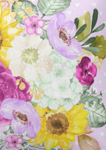 Floral Bouquet Lavender Purple Sunflower Hydrangea Throw Pillow