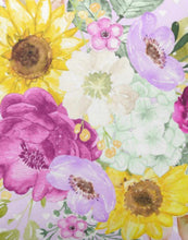 Floral Bouquet Lavender Purple Sunflower Hydrangea Throw Pillow