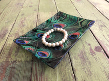 Decorative Glass Tray Peacock Decor Feather Inspired Home Decor Peacock Feather Art Peacock Feathers Glass Tray