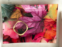 Fall Leaves Glass Tray, Autumn Leaves Serving Tray, Trinket Dish